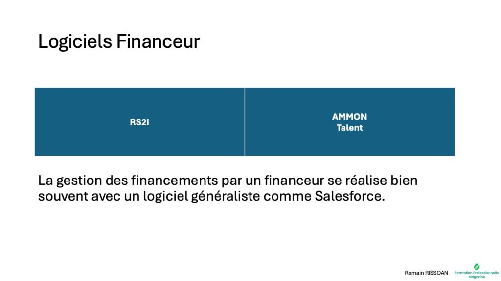Logiciel formation financeur